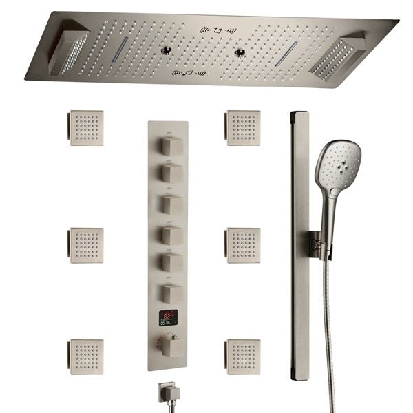 Cascada Showers Genoa 16"x36" Brushed Nickel Music LED Digital Shower System By Cascada Shower - View 10