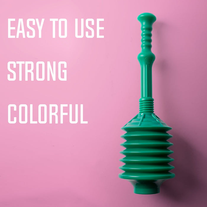 Utility-Sink.com Bellows Accordion Toilet Plunger (Green) - Alternate View