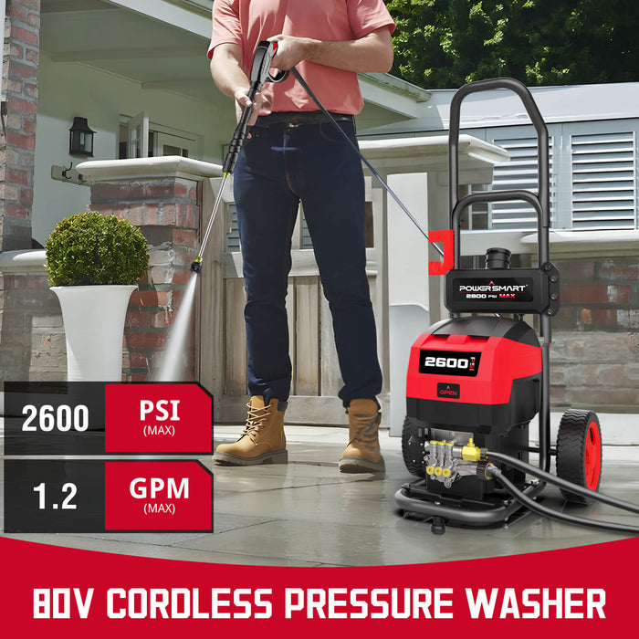 PowerSmart 80V 2600PSI 1.2 GPM Cordless Pressure Washer HB2840