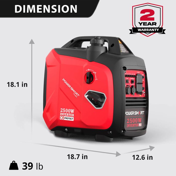 PowerSmart 2500W Inverter Gas Generator w/ CO Alert HB5020C
