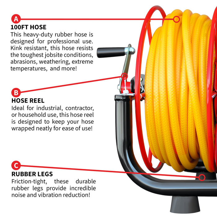 1.6HP Skid Sprayer Barrel Mount Only with Honda GX35 100ft Hose and 500 PSI Pump for Pest Control - feature highlight