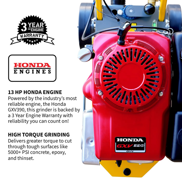 Tomahawk Power 10" Honda Concrete Floor Grinder 10HP GXV390 Motor for Smoothing, Floor Prep, Coatings - Product Image 5