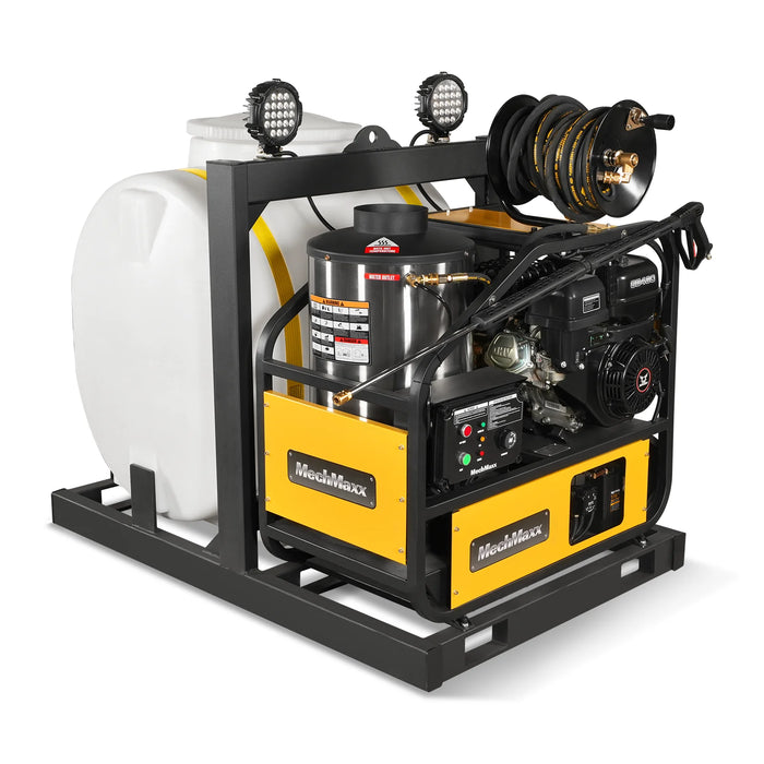 4000 PSI 4 GPM 15 HP ZONSEN E-Start Gas Engine Hot Water Pressure Washer Skid Mounted with 175 Gal Tank,  HPW40DT