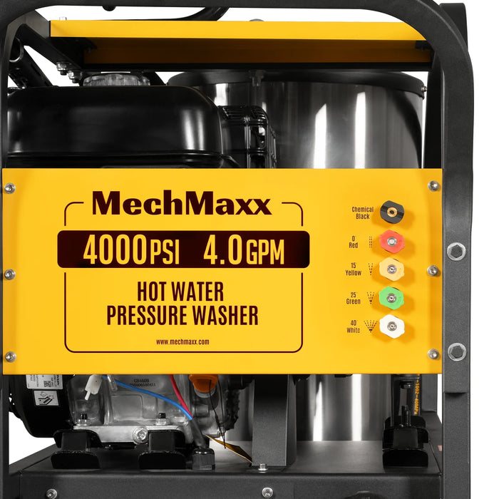 4000 PSI 4 GPM 15 HP ZONSEN E-Start Gas Engine Hot Water Pressure Washer with Hose Reel,  HPW40D