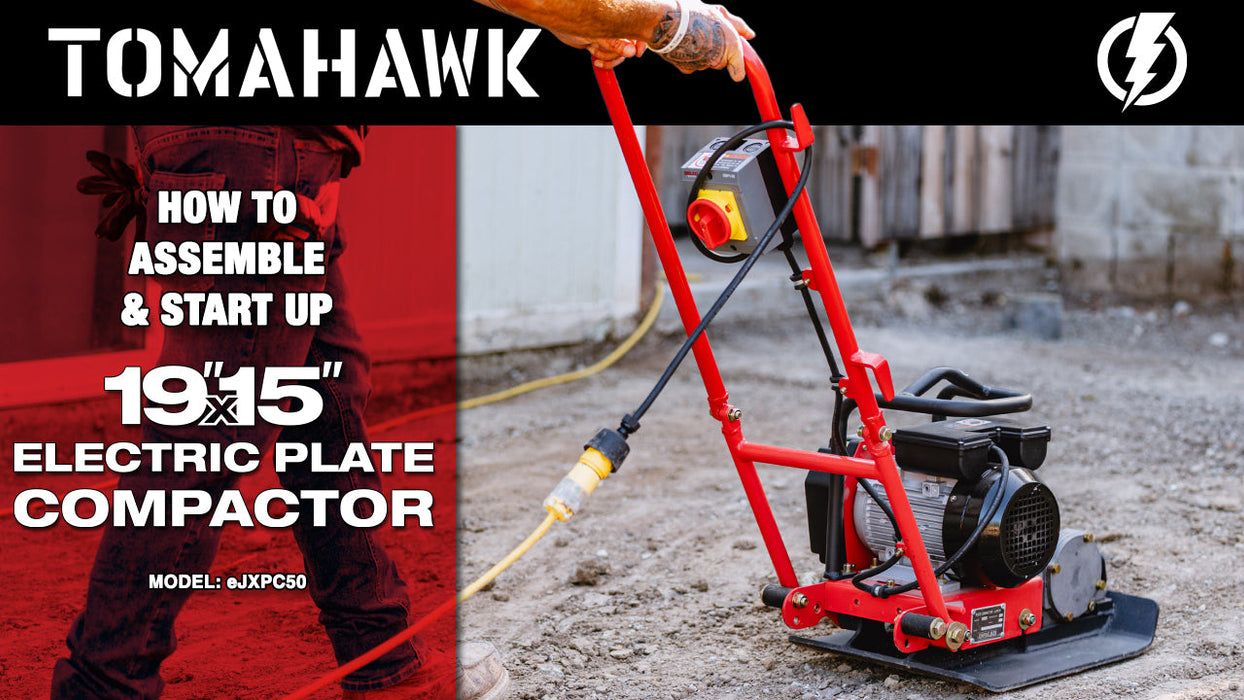 Tomahawk Power 2 HP Electric Vibratory Plate Compactor Tamper for Gravel Soil Compaction - Detail View 3
