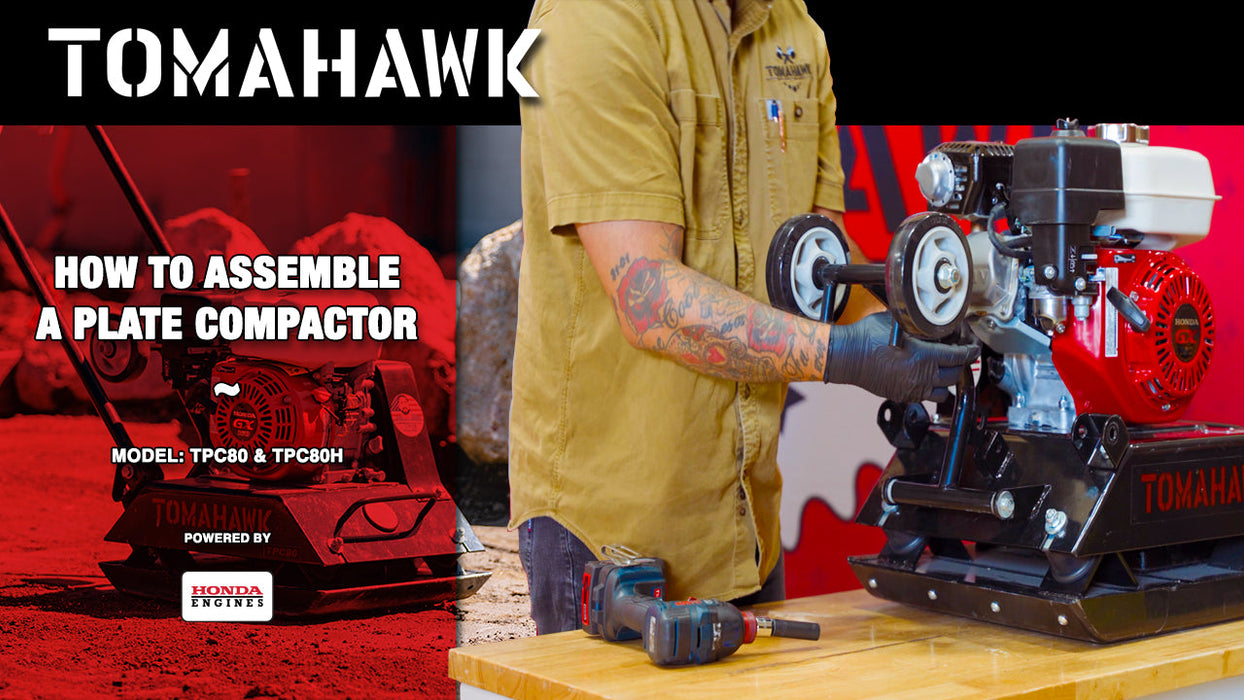 Tomahawk Power Vibratory Plate Compactor Tamper with Kohler Engine for Dirt Gravel Soil Compaction - Close-Up