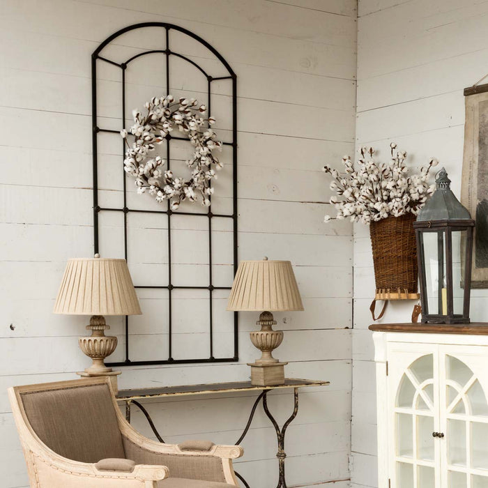 Park Hill Collection Metal Arched Window Frame - Matte Black Iron Display Piece for Stylish Home Decor & Layered Looks