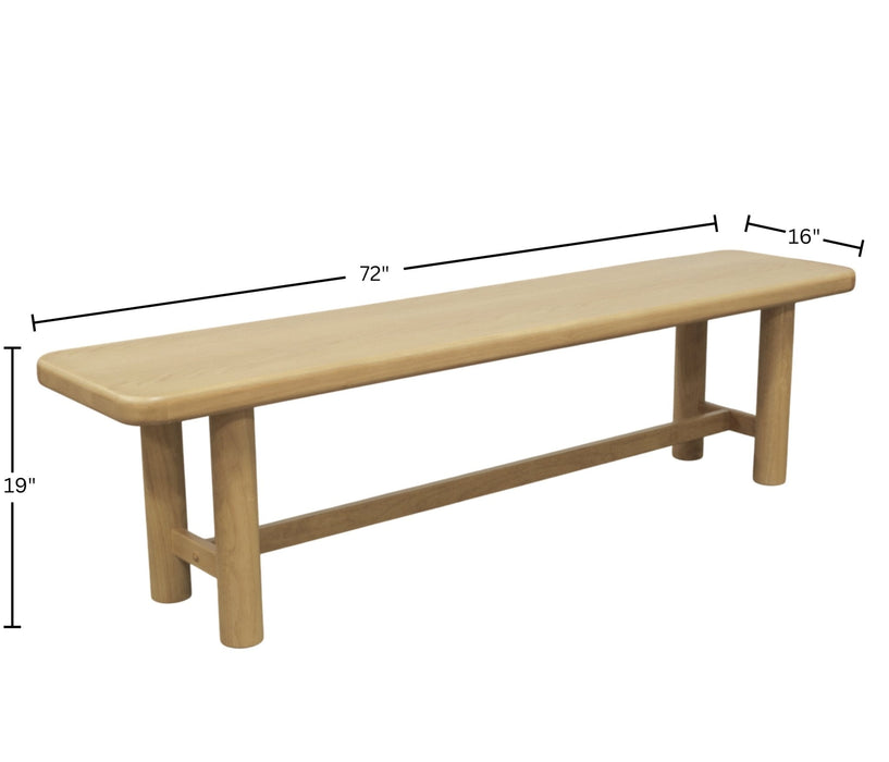 Alpine Furniture Cleo Hudson Dining Bench, Light Oak