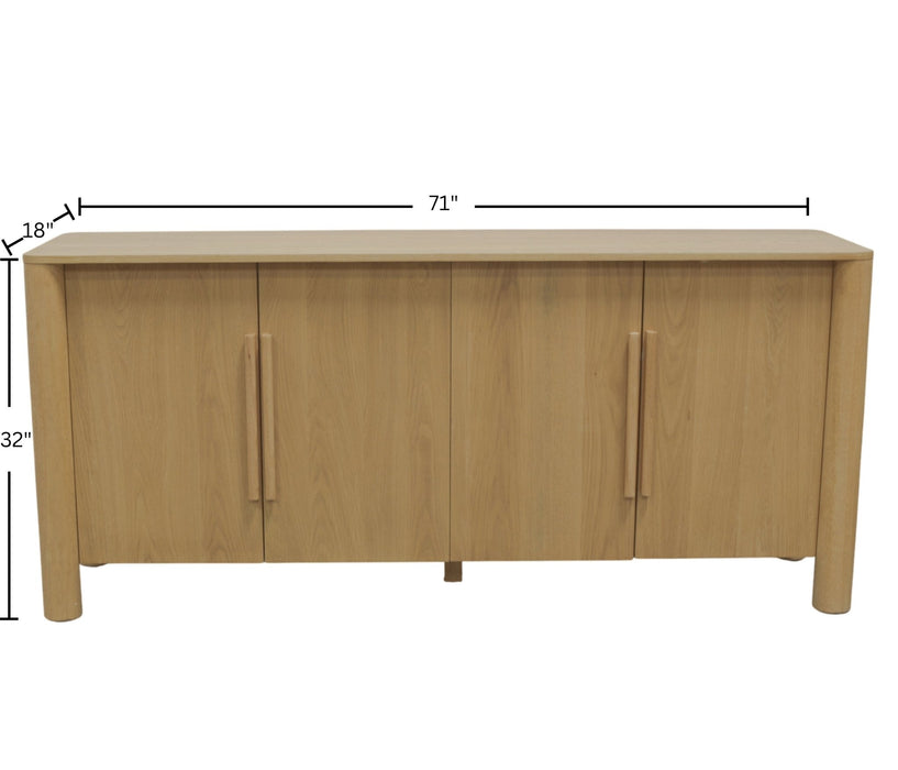 Alpine Furniture Cleo Hudson Sideboard, Light Oak