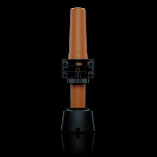em-trak I100-X tracker on mounting bracket, angled