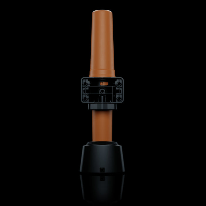 em-trak I100-X tracker on mounting bracket, angled