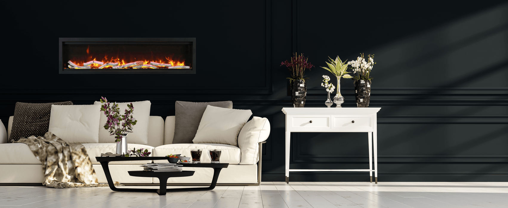 88" Fireplace Accessorie SYM-88-LUMINA - angle view