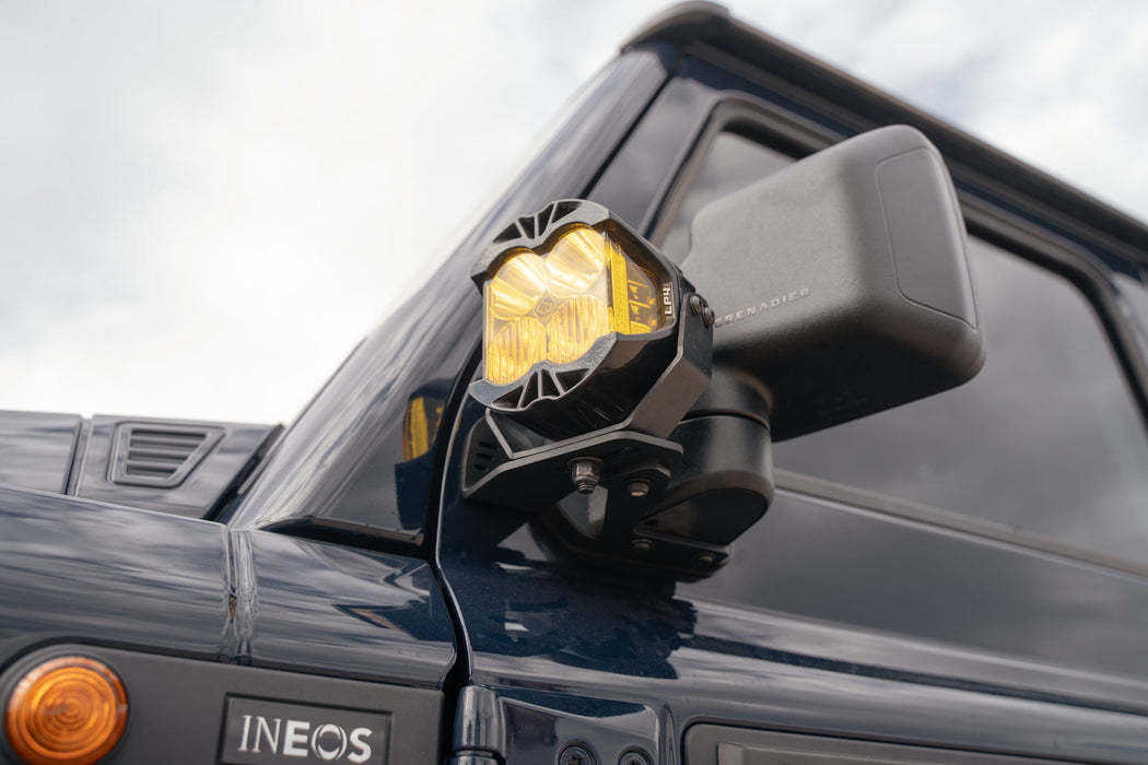 Rago Fabrication 2023-2026 INEOS Grenadier & Quartermaster Ditch Light Brackets – installed on vehicle, image 9 of 13