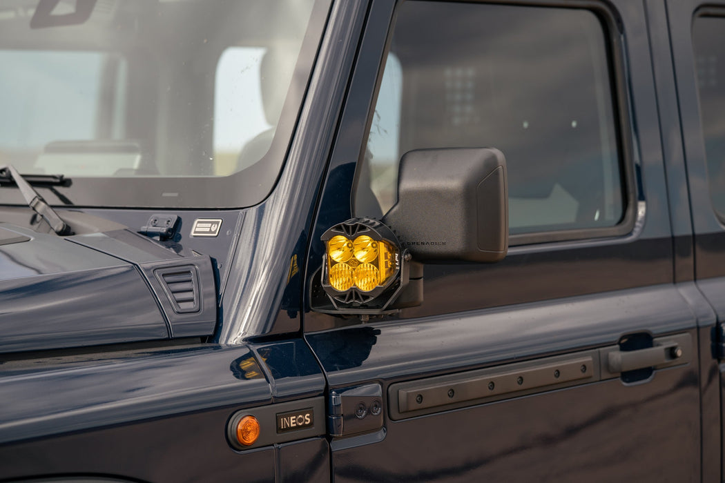 Rago Fabrication 2023-2026 INEOS Grenadier & Quartermaster Ditch Light Brackets – installed on vehicle, image 2 of 13