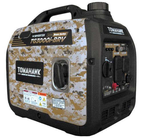 Tomahawk Power 3000 Watt Inverter Generator Super Quiet Portable Gas Power Professional Use - Camo Special Edition - Main...