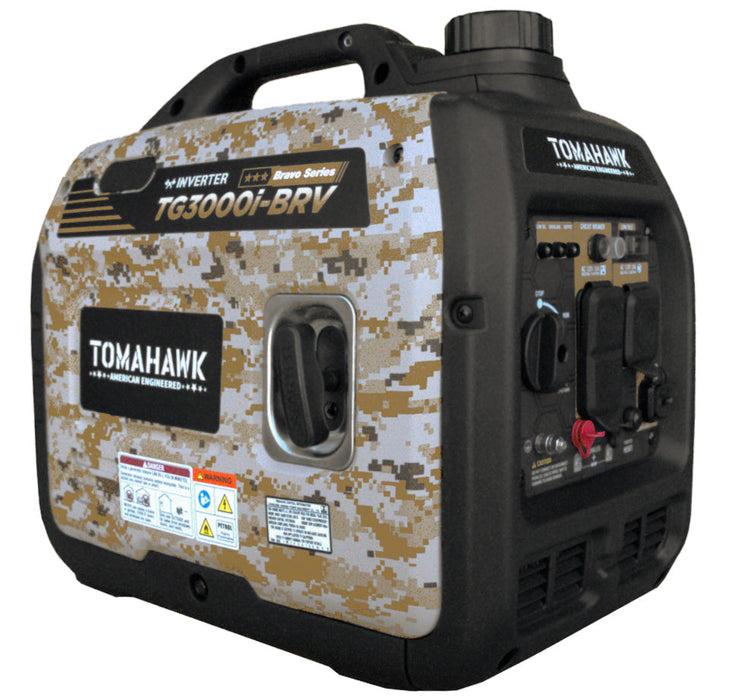Tomahawk Power 3000 Watt Inverter Generator Super Quiet Portable Gas Power Professional Use - Camo Special Edition - Main...