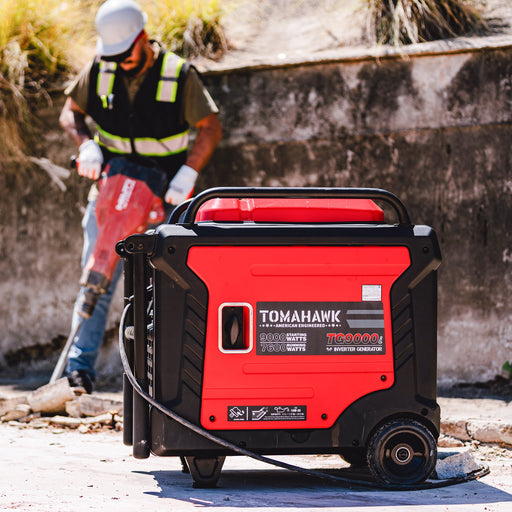 Tomahawk Power 10,500 Watt Inverter Generator Electric Start Super Quiet Portable Gas Power Professional Use - Alternate View