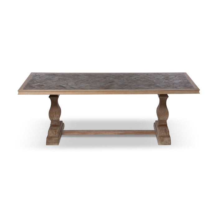 Recycled Oak and Poplar Dining Table with Interlocking Diamond Design – Durable, Stylish, Eco-Friendly
