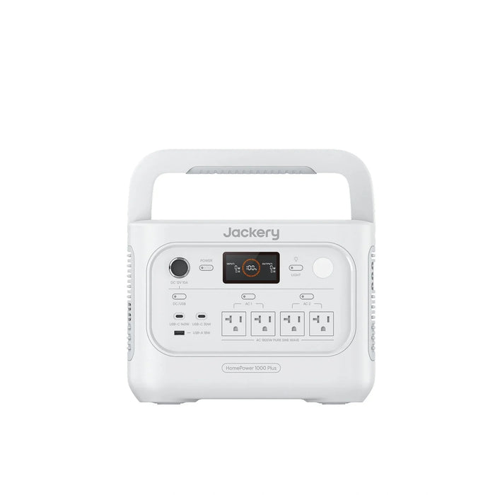 Jackery HomePower 1000 Plus v2 White Solar Generator – HomePower 1000 Plus v2 White portable power station front view