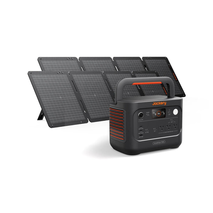 Jackery HomePower 1000 v2 with SolarSaga 200W solar panel unfolded