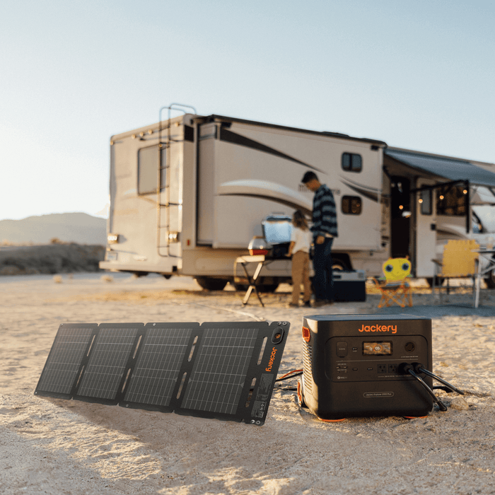 Jackery SolarSaga 40W Air solar panel ports and mounting