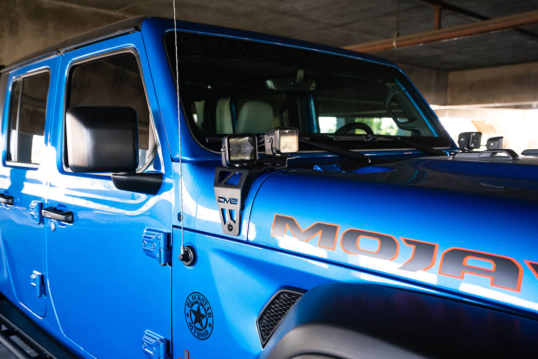 DV8 Offroad 2018-2026 Jeep Wrangler JL & Gladiator JT Dual Pod Light Mounts for Performance Hood – image 7 of 16