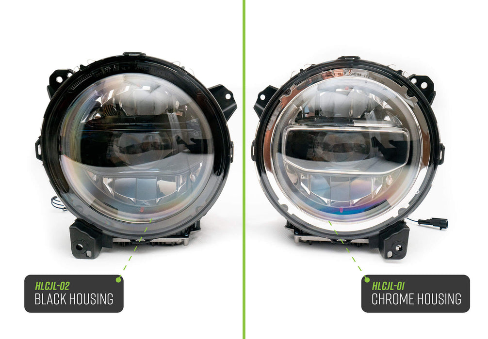 DV8 Offroad 2018-2026 Jeep Wrangler JL & Gladiator JT LED Headlights Black – image 12 of 16