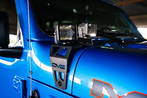 DV8 Offroad 2018-2026 Jeep Wrangler JL & Gladiator JT Dual Pod Light Mounts for Performance Hood – image 2 of 16