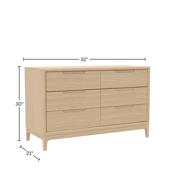 Alpine Furniture Cleo June Dresser, Light Oak