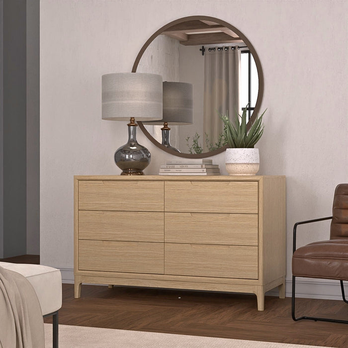 Alpine Furniture Cleo June Dresser, Light Oak