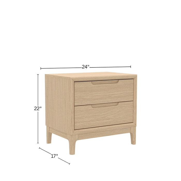 Alpine Furniture Cleo June Nightstand, Light Oak