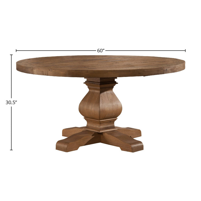 Alpine Furniture Kensington Round Dining Table, Reclaimed Natural