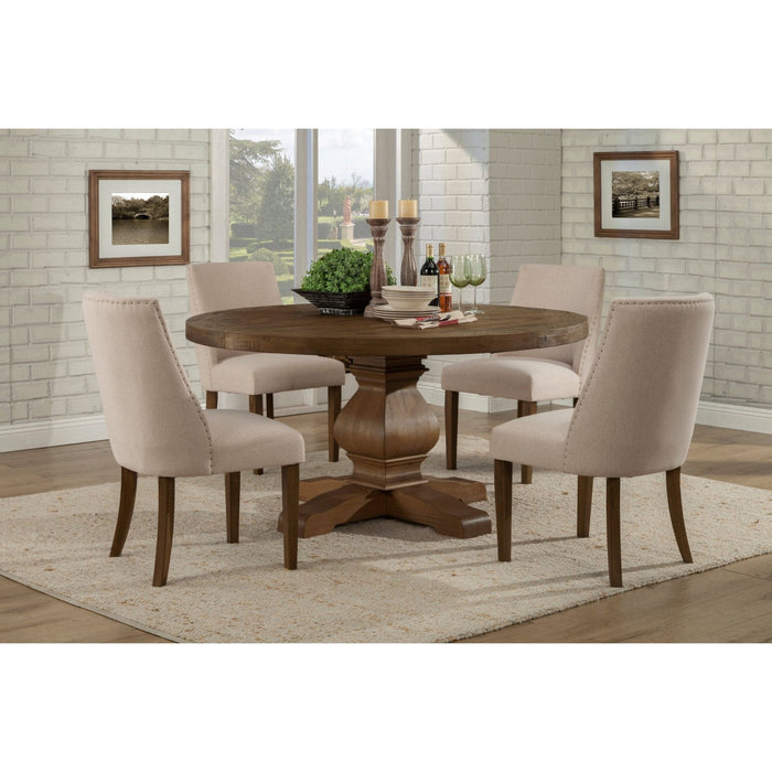Alpine Furniture Kensington Round Dining Table, Walnut