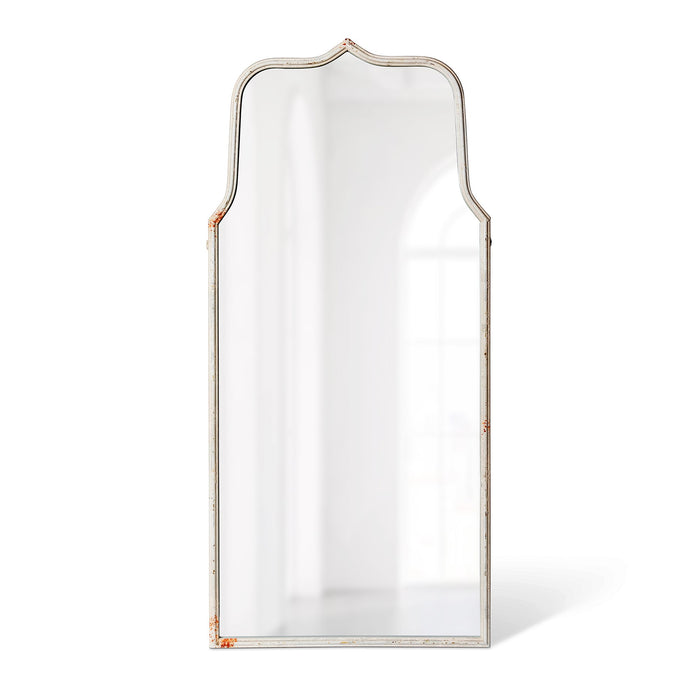 Park Hill Collection Metal Framed Keyhole Mirror - Elegant Antique White Finish for French Country Home Decor Charm