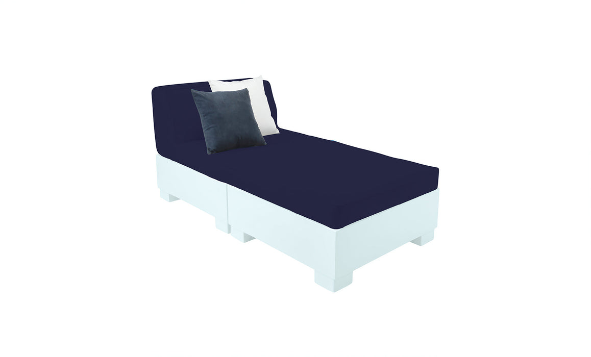 Ledge Lounger Affinity Two Piece Sun Chair — Frost Base-4646 Captain Navy Fabric