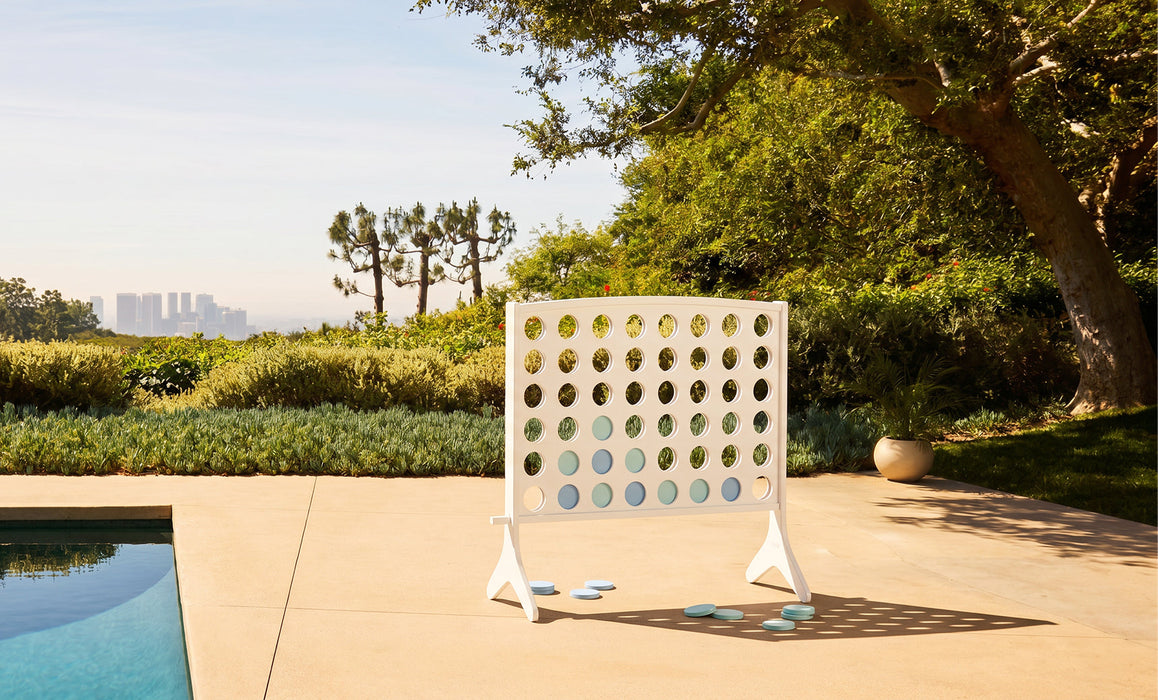 Ledge Lounger Four In A Row-White-Sage Green-Sky Blue — view 3