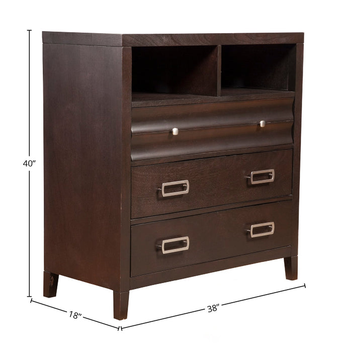 Alpine Furniture Legacy Media Chest, Black Cherry