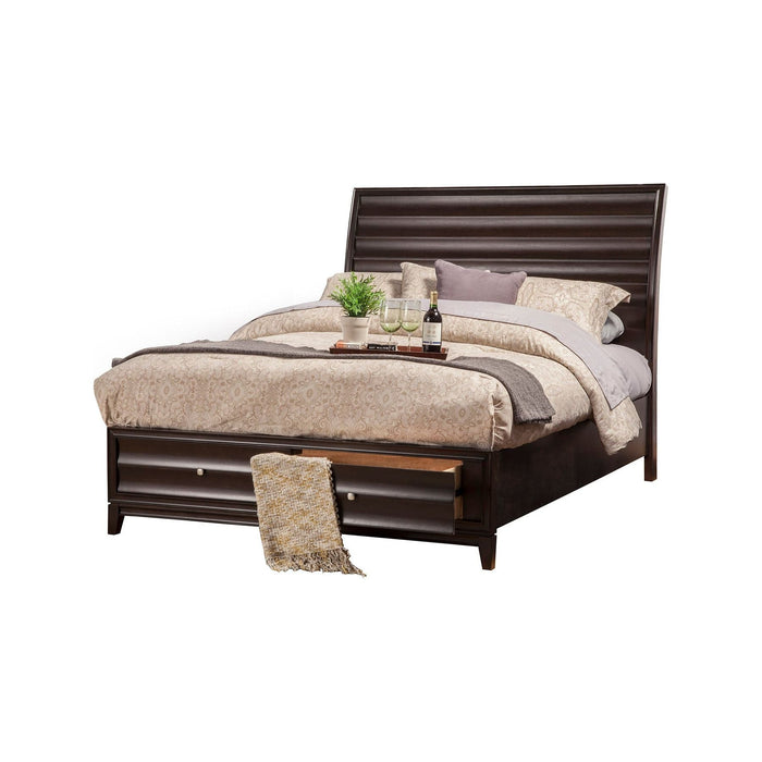 Alpine Furniture Legacy Storage Bed, Black Cherry