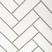 Empire herringbone brick liner swatch, white