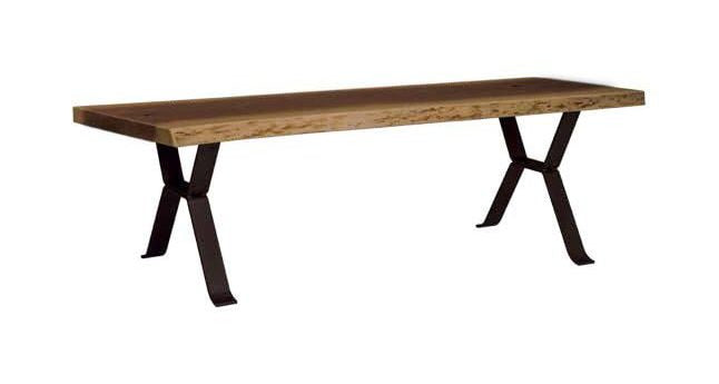 Live Edge Bench - Steel Inverse Base