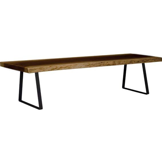 Live Edge Stirrup Bench - Steel Base