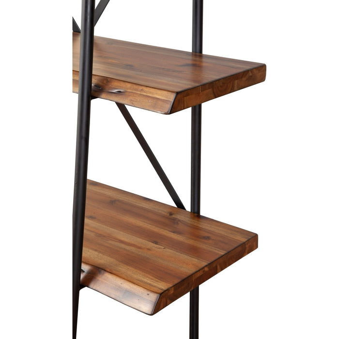 Alpine Furniture Live Edge Bookshelf, Light Walnut