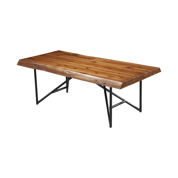 Alpine Furniture Live Edge Coffee Table, Light Walnut