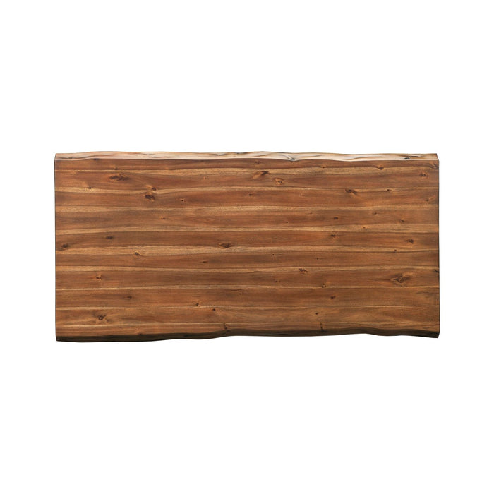 Alpine Furniture Live Edge Dining Table, Light Walnut