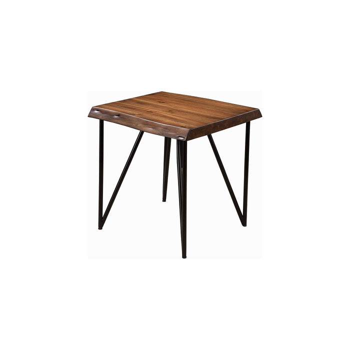 Alpine Furniture Live Edge End Table, Light Walnut