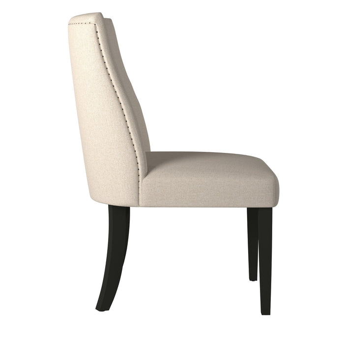 Alpine Furniture Live Edge Parson Chairs, Cream/Black