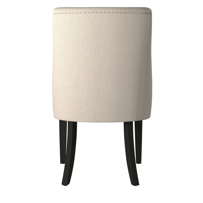 Alpine Furniture Live Edge Parson Chairs, Cream/Black