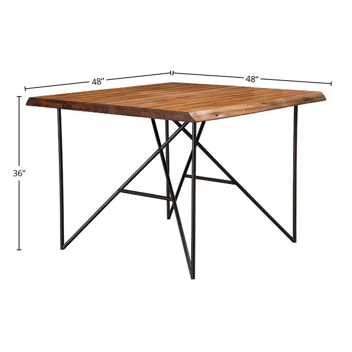 Alpine Furniture Live Edge Pub Table, Light Walnut