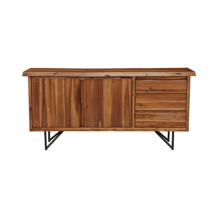 Alpine Furniture Live Edge Server, Light Walnut