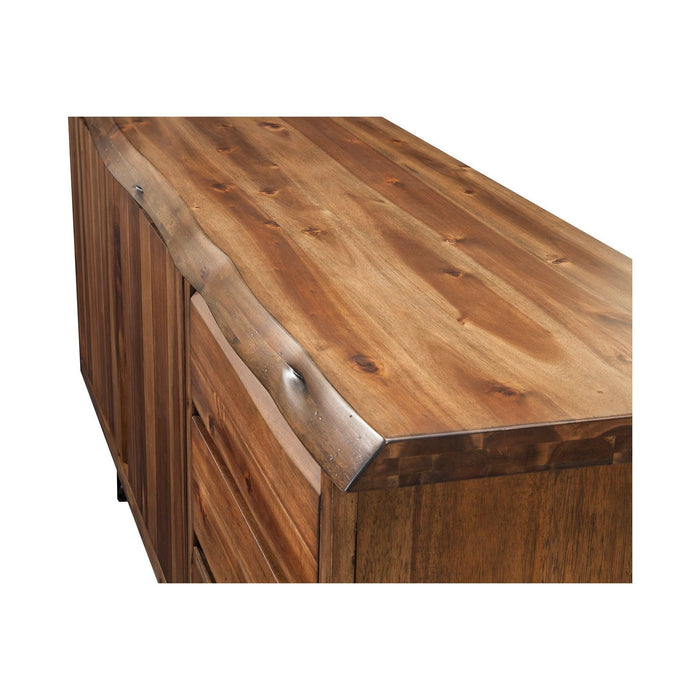 Alpine Furniture Live Edge Server, Light Walnut